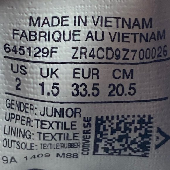 Converse Chuck Taylor All Star Low Sneakers 645129F Slip On Multicolor Youth 2 - Picture 9 of 9